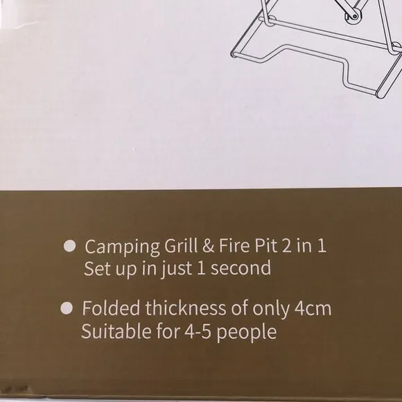 PSKOOK Camping Grill, Stainless Steel Portable Foldable Campfire Charcoal BBQ - Picture 8 of 10